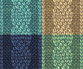Textures knitted pattern set vector 05