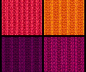 Textures knitted pattern set vector 07