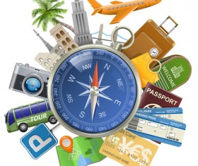 Travel with compass vector