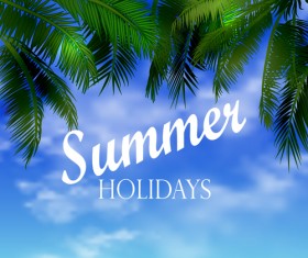 Tropical beach with summer holiday vector 08