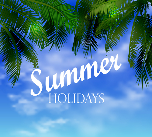 Tropical beach with summer holiday vector 08 free download