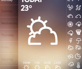 UI weather widgets vector material 01