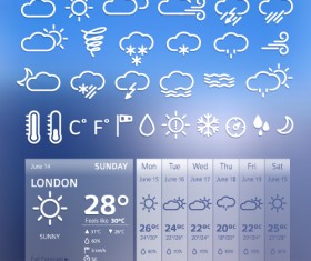 UI weather widgets vector material 03