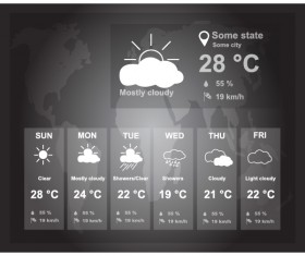 UI weather widgets vector material 04