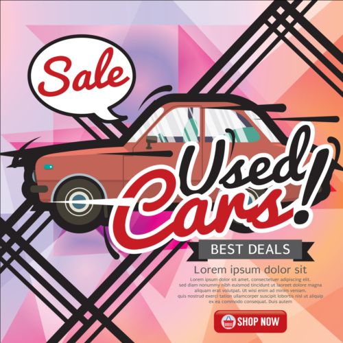 Used Cars Sale poster vector