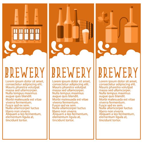 Vector brewery banner set 04