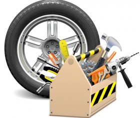 Vector construction tools illustration set 02