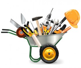Vector construction tools illustration set 04
