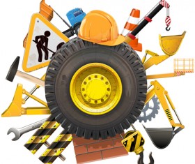 Vector construction tools illustration set 06