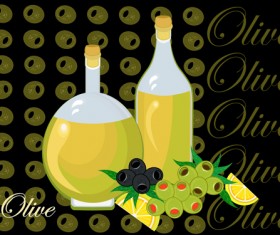 Vector olive art background set 01