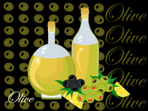 Vector olive art background set 01
