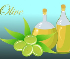 Vector olive art background set 02