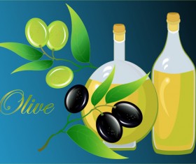 Vector olive art background set 06