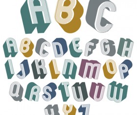 Vintage 3D alphabet vector