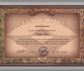 Vintage certificate design vectors