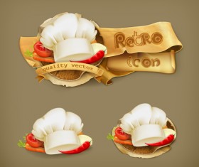 Vintage cooking labels vector