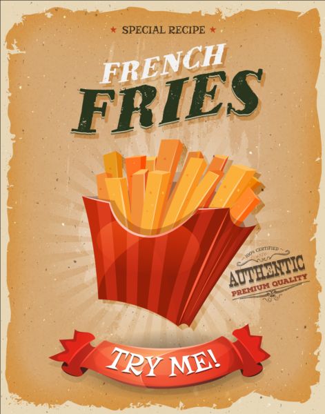 Vintage fast food poster design vector 06