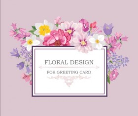 Vintage flower with frame design vector 03