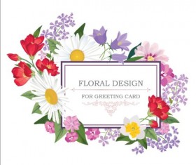 Vintage flower with frame design vector 04