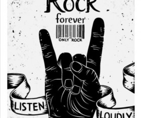Vintage rock festival poster vector 01