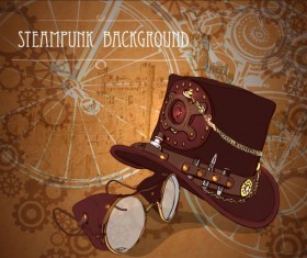 Vintage steampunk background design vector 01