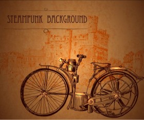 Vintage steampunk background design vector 03