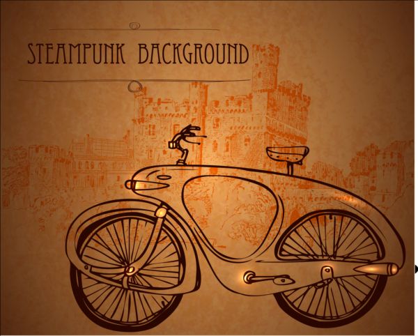 Vintage steampunk background design vector 04