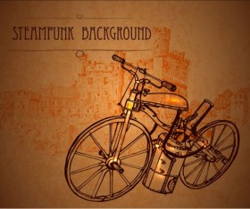 Vintage steampunk background design vector 05