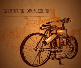 Vintage steampunk background design vector 06