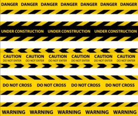 Warning caution ribbon vector material 01