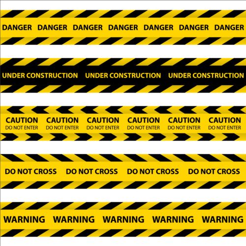Warning caution ribbon vector material 01