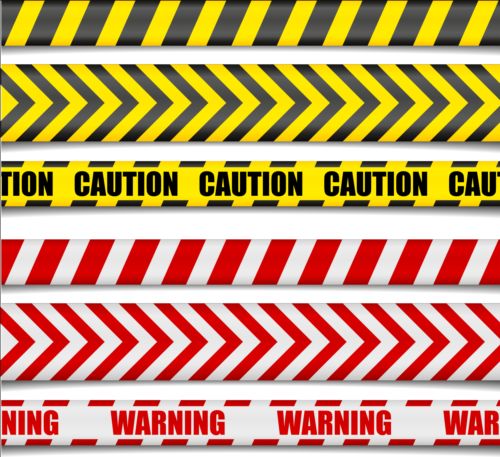 Warning caution ribbon vector material 02