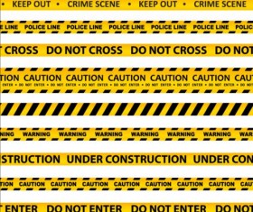 Warning caution ribbon vector material 03