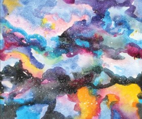 Watercolor cloud grunge background vector 01