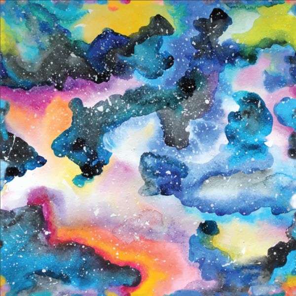 Watercolor cloud grunge background vector 05