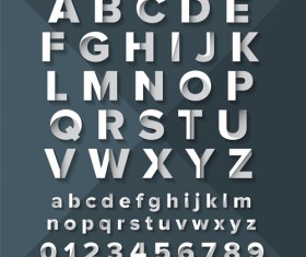 White paper alphabets vectors