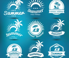 White summer labels vector set 01