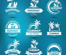 White summer labels vector set 02