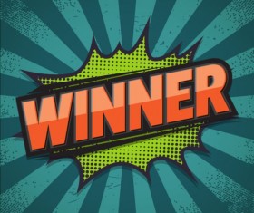 Winner comic speech bubble vector