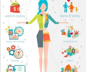 Work and life balance vector template 02