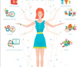 Work and life balance vector template 03