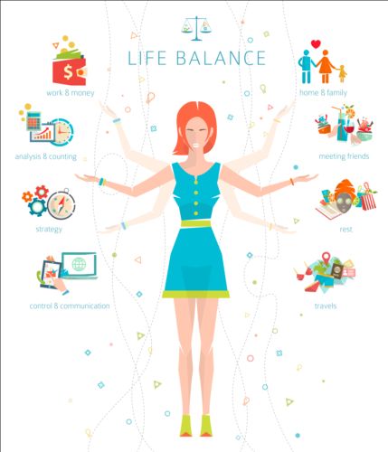 Work and life balance vector template 03