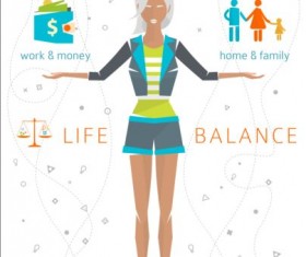 Work and life balance vector template 05