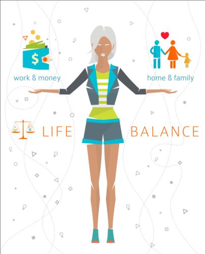 Work and life balance vector template 05