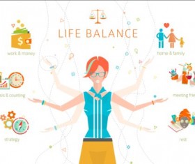 Work and life balance vector template 06