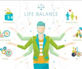 Work and life balance vector template 07