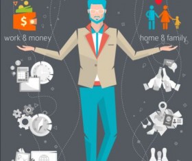 Work and life balance vector template 08