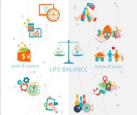 Work and life balance vector template 09