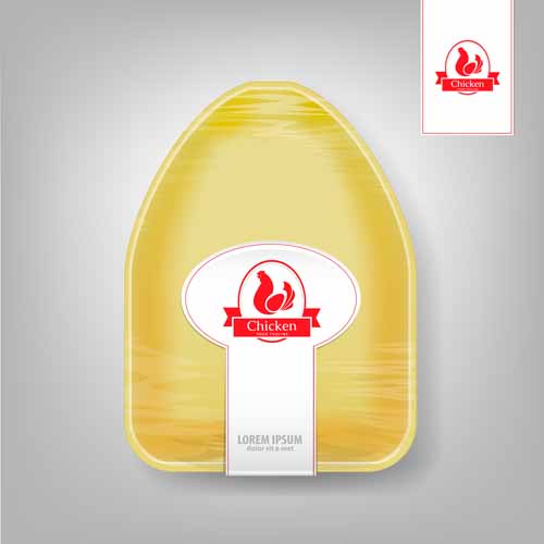 Yellow food container vector material 05