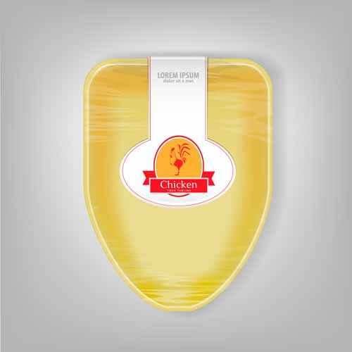 Yellow food container vector material 09